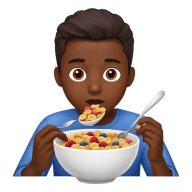 Una persona de tez oscura comiendo cereales sticker