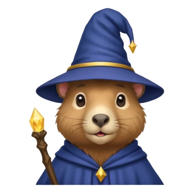 Cute baby capybara wizard sticker