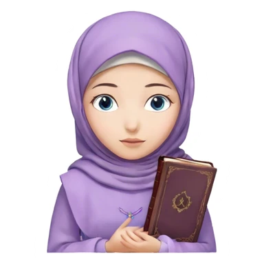 Turkish beautiful finish Konya girl blue eyes with hijab and lilac dress have Quran  sticker