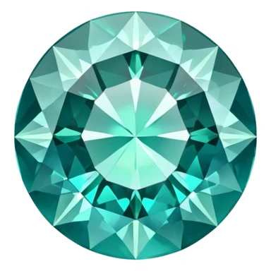 Round cut grandidierite gemstone with blue-green color and brilliant facets sticker