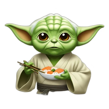 Yoda eat sushi sticker