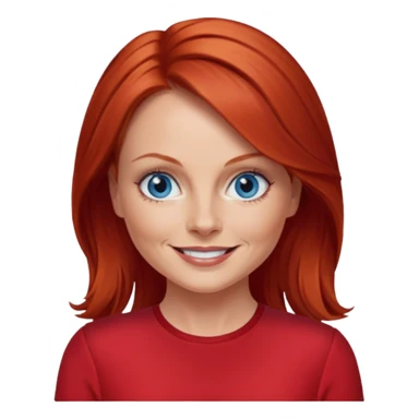 Geri Halliwell blue eyes, red hair, red outfit sticker