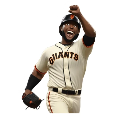 SF Giants player  winning LA Dodgers  sticker