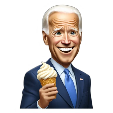 Joe Biden with ice cream sticker