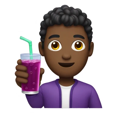 Black gay dude holding grape soda sticker