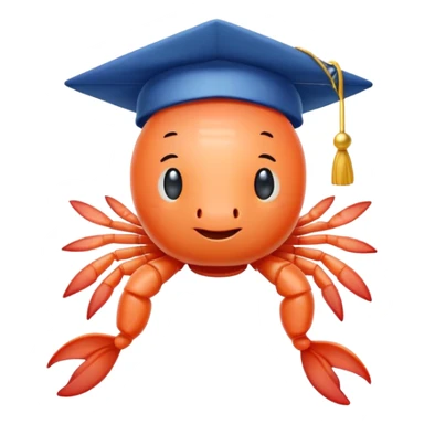 shrimp with phd hat sticker