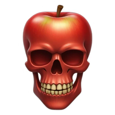 Red apple skull sticker