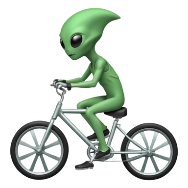 alien on bike sticker