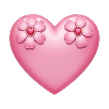 heart with sakura and soft glow sticker