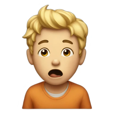 Loud Coughing kid from side with sound lines sticker