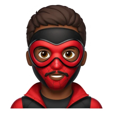 Miles Morales with beard, eye mask, low fade hair cut sticker