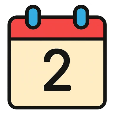 calendar emoji with the date '2' displayed sticker