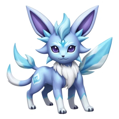 Fluffy celestial Glaceon-Espeon-dialga-hybrid, full body sticker