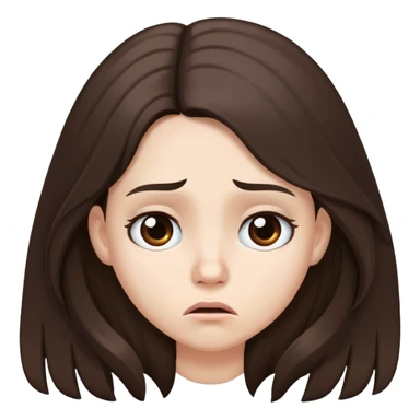 Long hair Brunette with white skin worried  sticker
