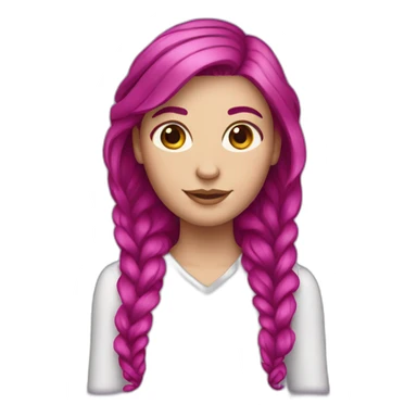 White girl with a magenta hair sticker