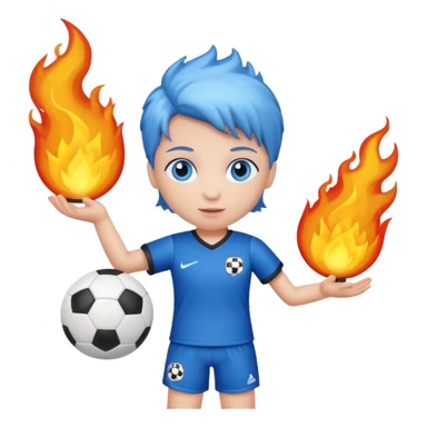 Boneca segurando uma Bola de futebol e somente uma bola está queimando sticker
