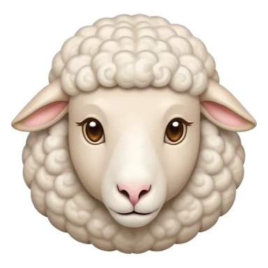 Cinematic Noble Sheep Portrait Emoji, Poised and regal, with a large, sturdy build and a luxuriously fluffy, well-groomed white fleece, deep-set soulful gentle eyes, Simplified yet sharp and sophisticated features, highly detailed, glowing with a soft, dignified glow, high shine, intelligent and calm, stylized with an air of pastoral majesty, focused and attentive, soft glowing outline, capturing the essence of a watchful and confident sheep, so majestic it feels as though it could amble out of the screen with effortless authority! sticker