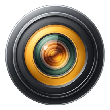 A simple camera lens, top view, no face sticker