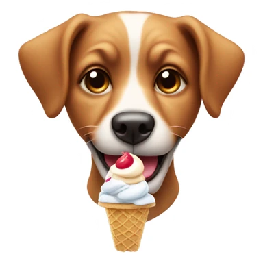Dog with ice cream sticker