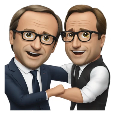 François Hollande fight with emanuel macron sticker