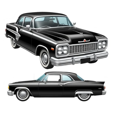 Black and white old school low rider car  sticker