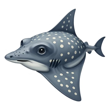 Spotted eagle sting ray with long stinger viewed from above sticker