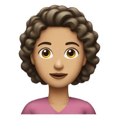 Mujer con rodete y cabello rizado largo sticker