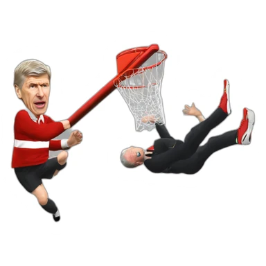 Arsene Wenger dunking on Sir Alex Ferguson  sticker