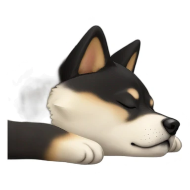 Black Shiba Inu sleeping  sticker