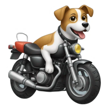 Chien sur une moto sticker