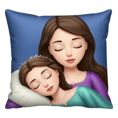 sleeping beauty brunette white girl with a silk pillow sticker