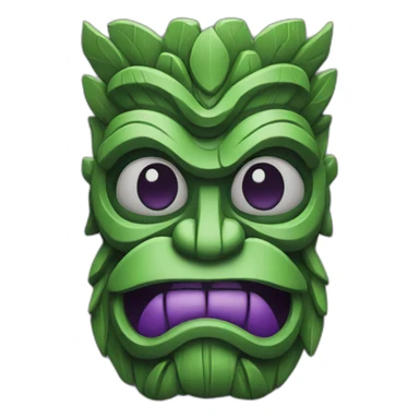 Tiki god purple green sticker