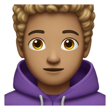 light skin guy with a purple hoodie sticker