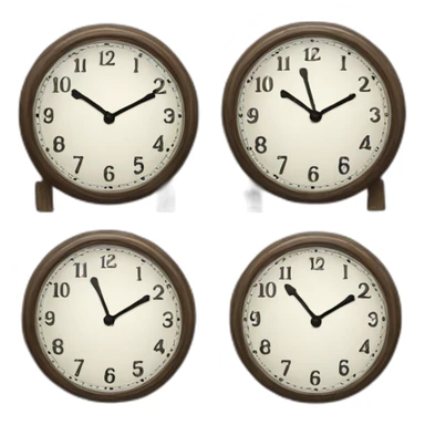 two clocks conected sticker
