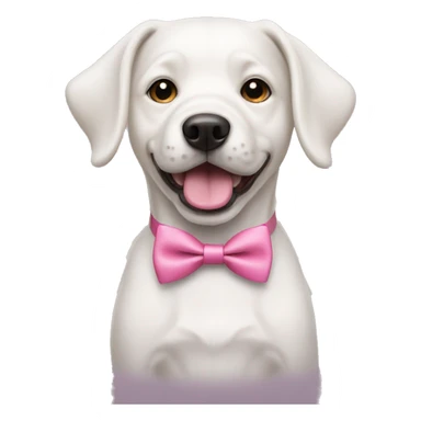 white dog with pink bowtie sticker