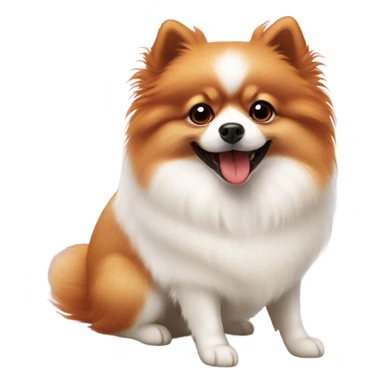 White Pomeranian and red Pomeranian playing together  sticker