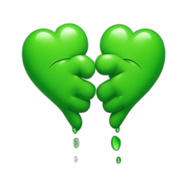 Two-Green-heart-shaking-hand sticker