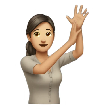 woman tipping hand sticker