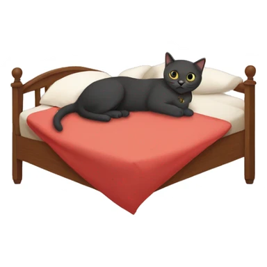 Motel Heart shaped bed with a cat on it inviting you to pet it sticker