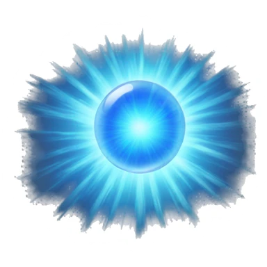 blue light sphere radiating aura  sticker
