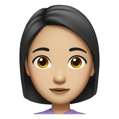 Asian girl with slightly tan skin and black hair sticker