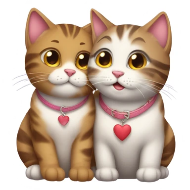 Cuddling tabby cats on Valentine’s Day  sticker