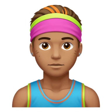 Basketball guy with neon headband sticker