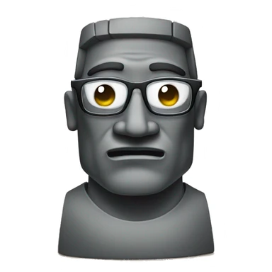 moai statue flexing with glasses sticker