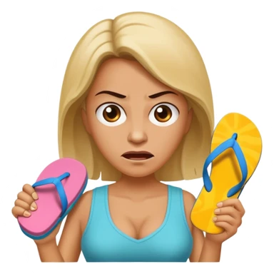 an angry mother with a flip-flop in her hand sticker