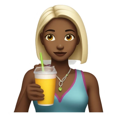 Girl holding drink sticker