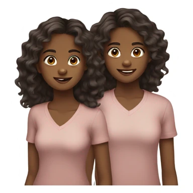 15 years old twins, brown skin wavy dark hair sticker