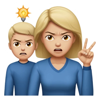 Madre regañando al hijo sticker