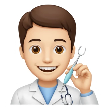 dentist, examining tooth, friendly sticker