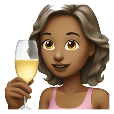 girl drinking champagne  sticker